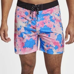 NWT Hurley Phantom Beach Daze Board Shorts Size 40 Pink and White
